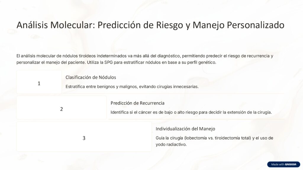 Análisis Molecular: Predicción de Riesgo y Manejo Personalizado
